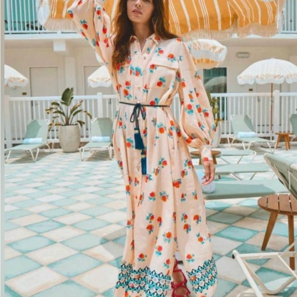 HUNTER BELL Wilder watercolor floral dress, XS